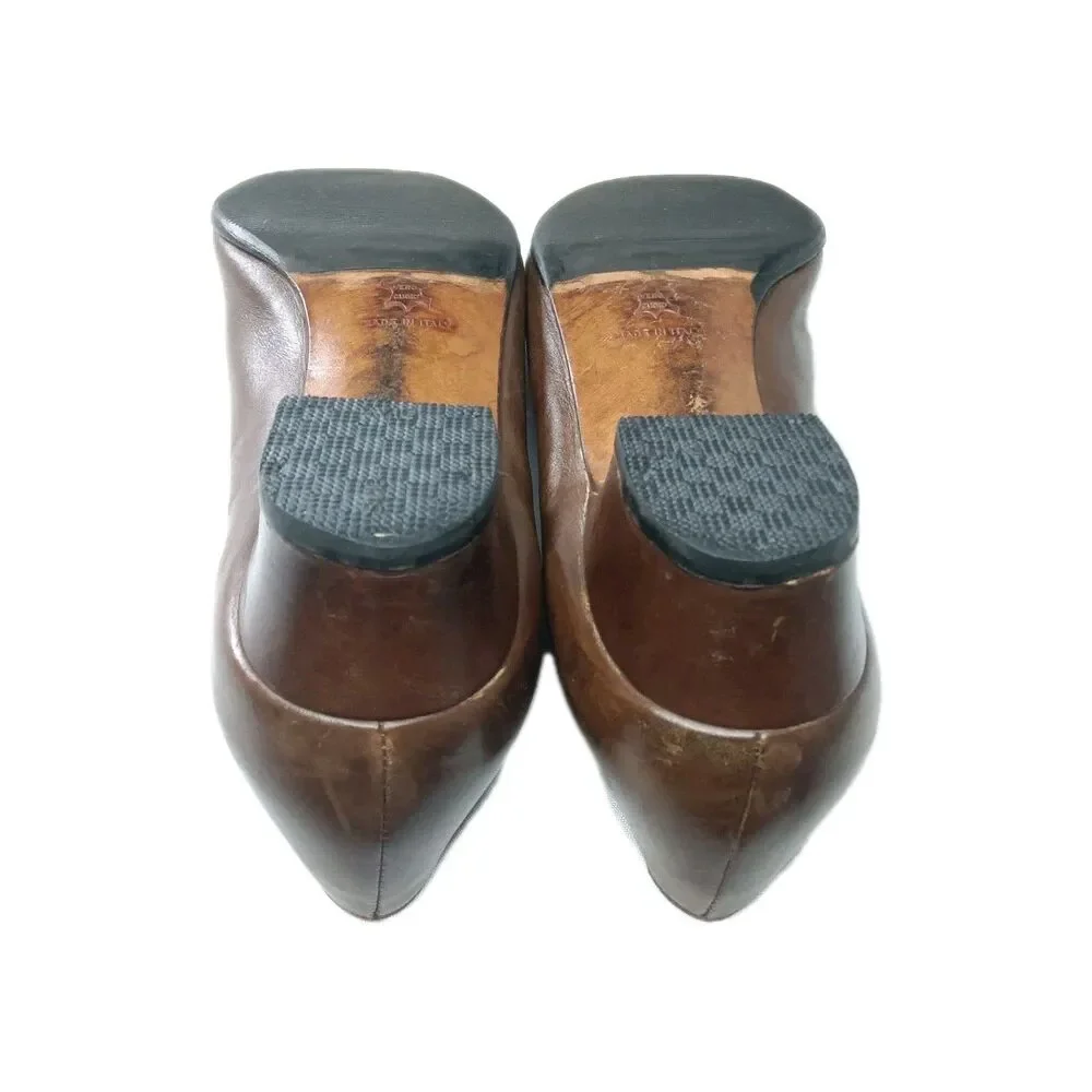 Vintage Salvatore Ferragamo Pump Women's Size 9 A 2 Brown Shoes Bow Top Accent